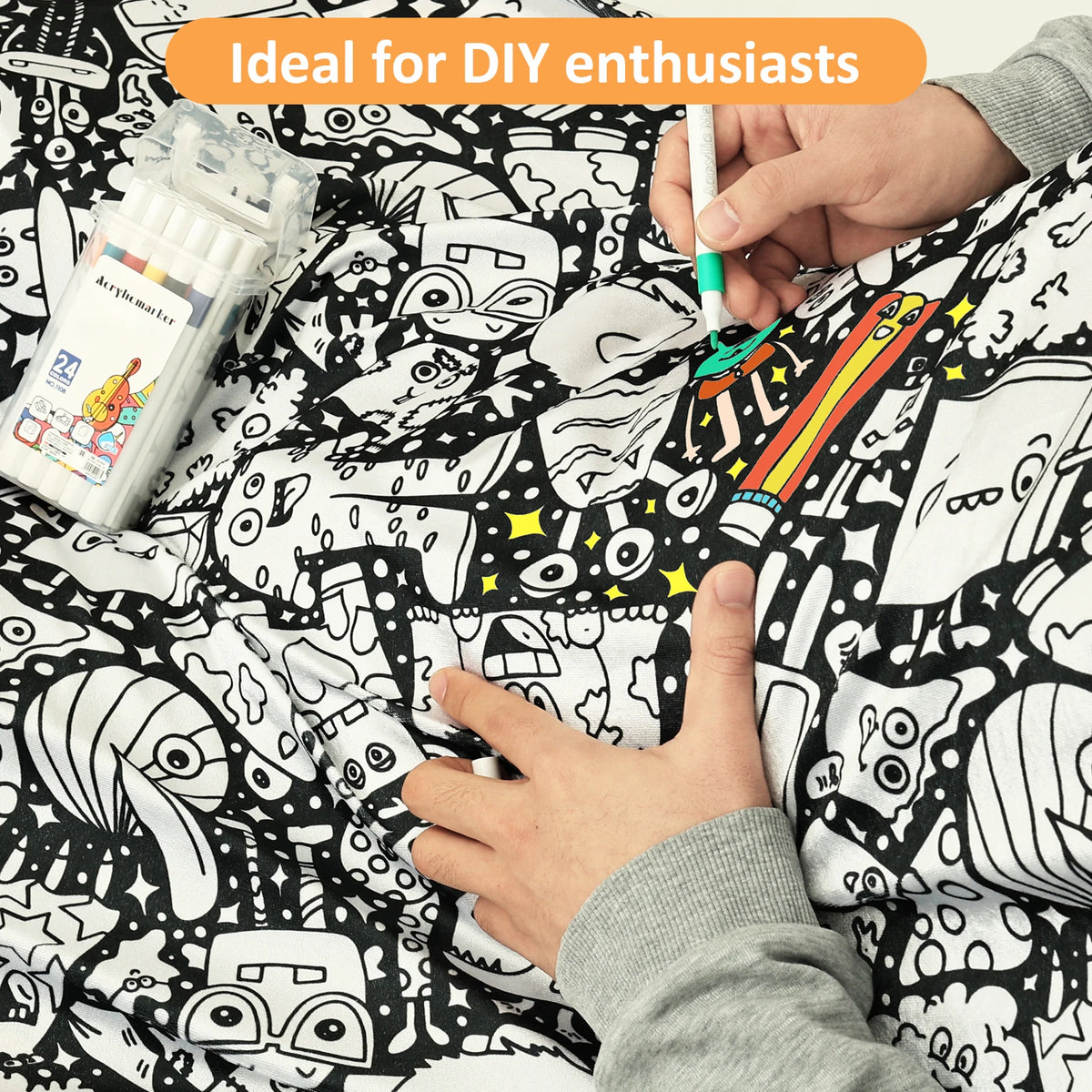 DIY Creative Colouring Blanket With 24 Colour Markers