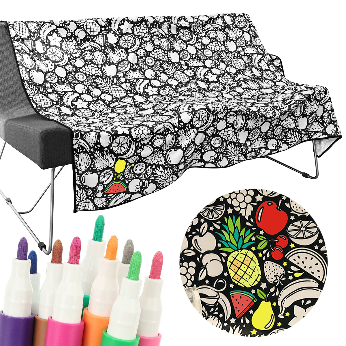 DIY Creative Colouring Blanket With 24 Colour Markers