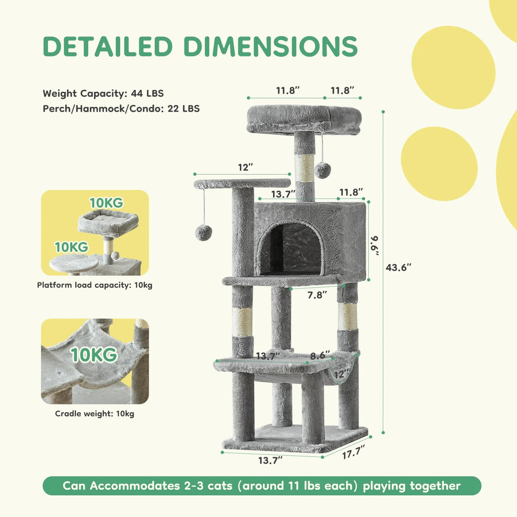 Multi-Level Cat Tree & Condo – Ultimate Play, Climb & Relax Tower for Cats 🐱🏠